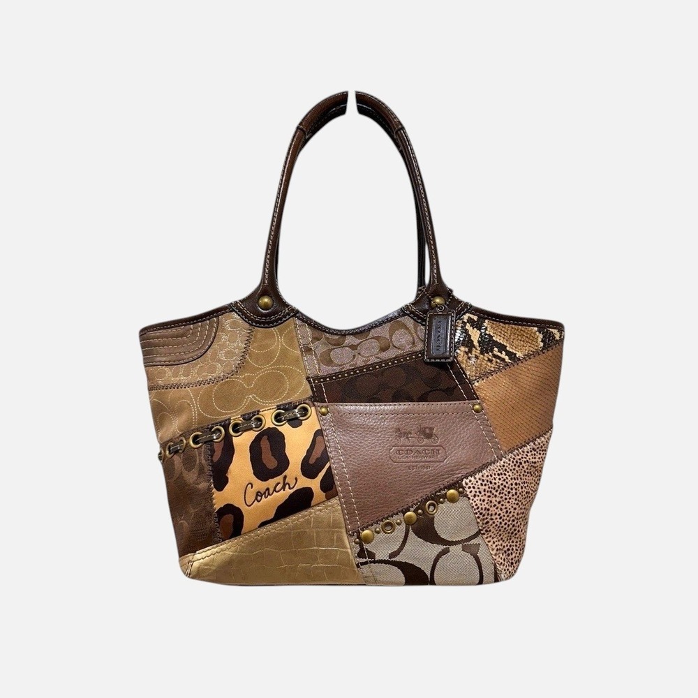 Coach Bleecker Large Animal Print Patchwork Tote 12899